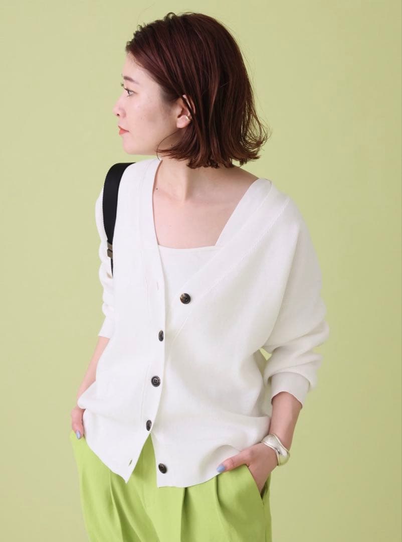 ♡美品♡ Spick & Span 片畔ニットカーディガン ホワイト