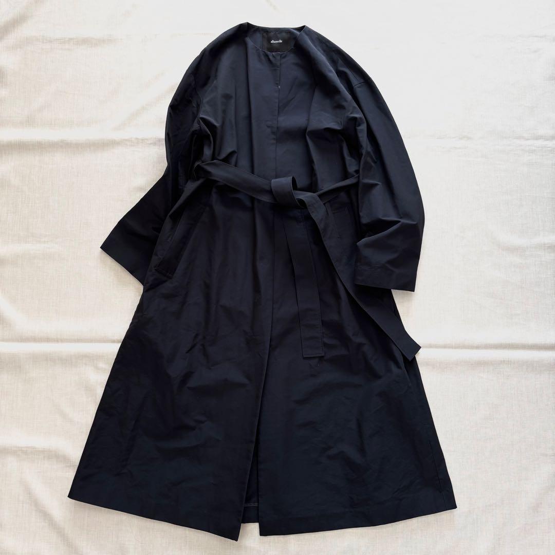 極美品☆アルアバイル allureville グログランノーカラーコート　ロング