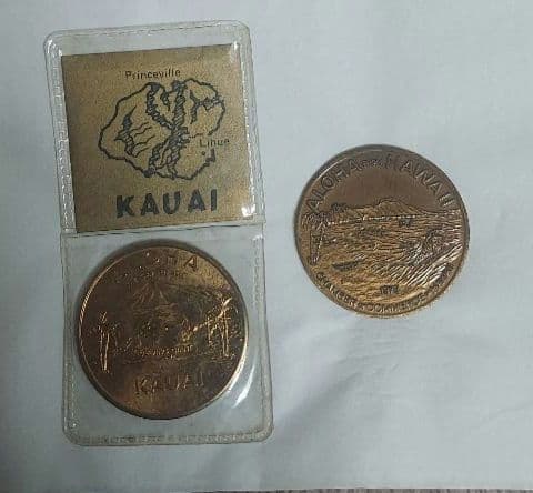 ハワイ王国　カウアイ記念ドル硬貨　ハワイホノルルドル硬貨二枚セット