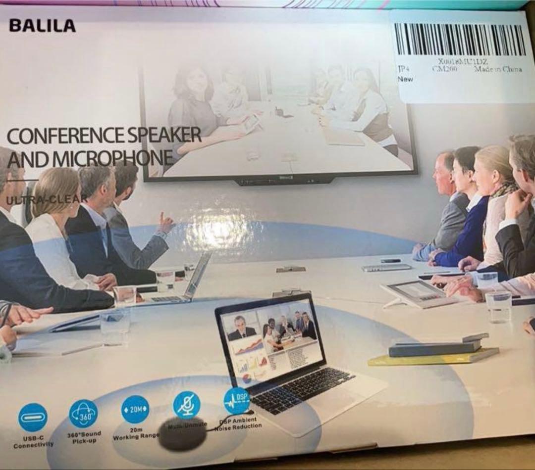 BALILA 会議用マイクスピーカー 6つのクリップマイク 360˚全方向集音