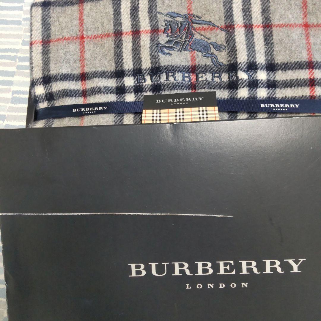 バーバリーLONDON ノバチェック ストール 膝掛け グレー