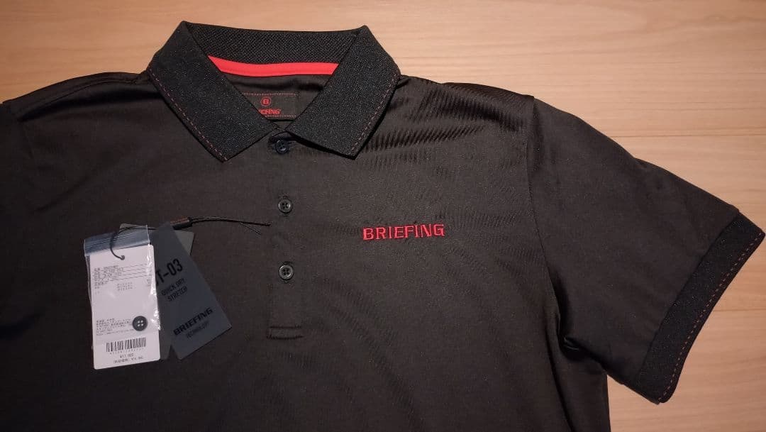 未使用級■BRIEFING MS TOUR POLO/L/黒 ツアーポロ