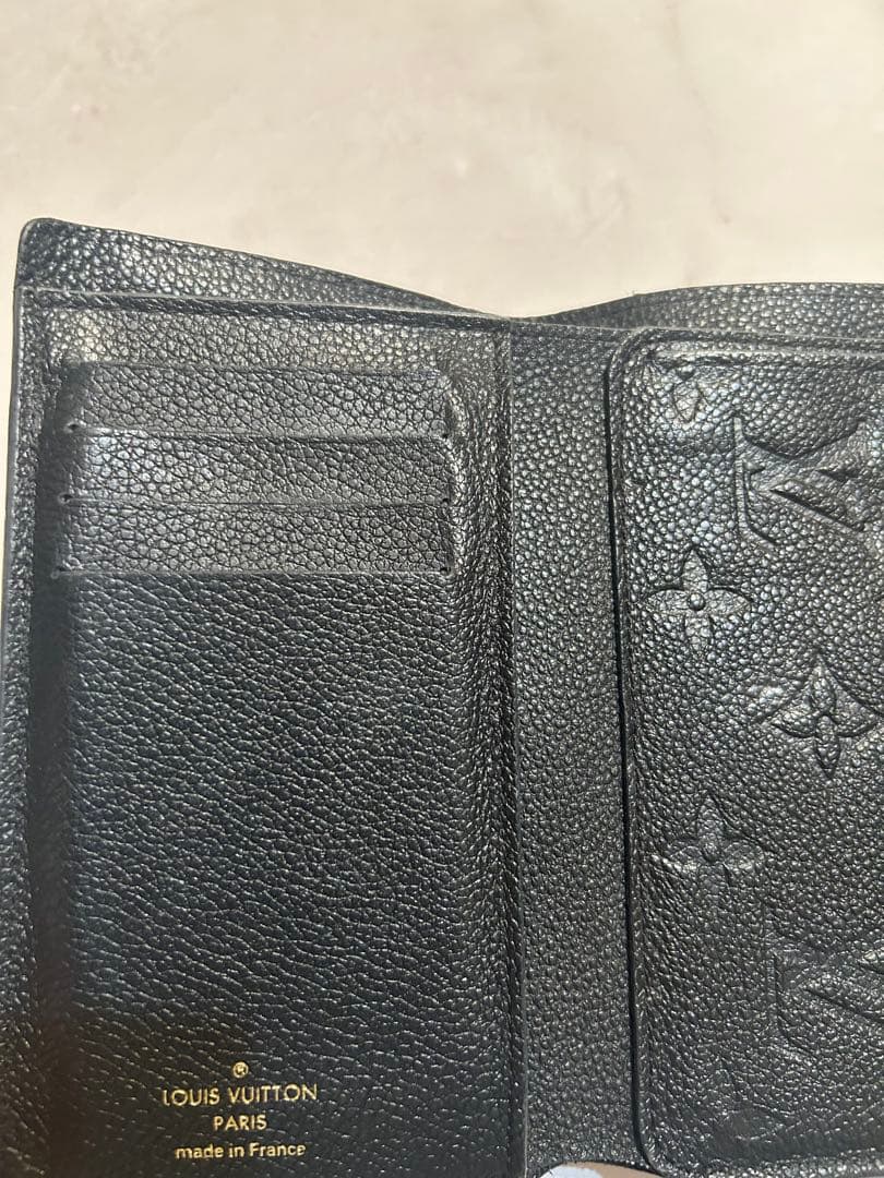 Louis Vuitton アンプラント キュリユーズ　黒　レザー三つ折り財布