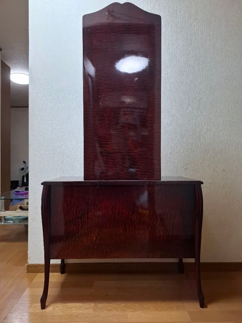 レトロ三面鏡　天板大理石 ①『机部』※必ずセットでご購入ください