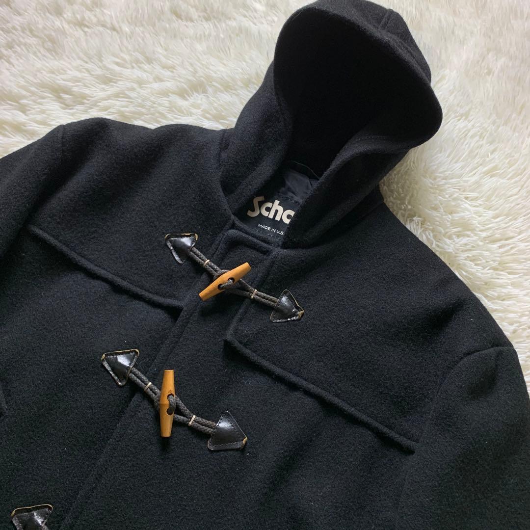 美品■schott ダッフルコート ブラック 42
