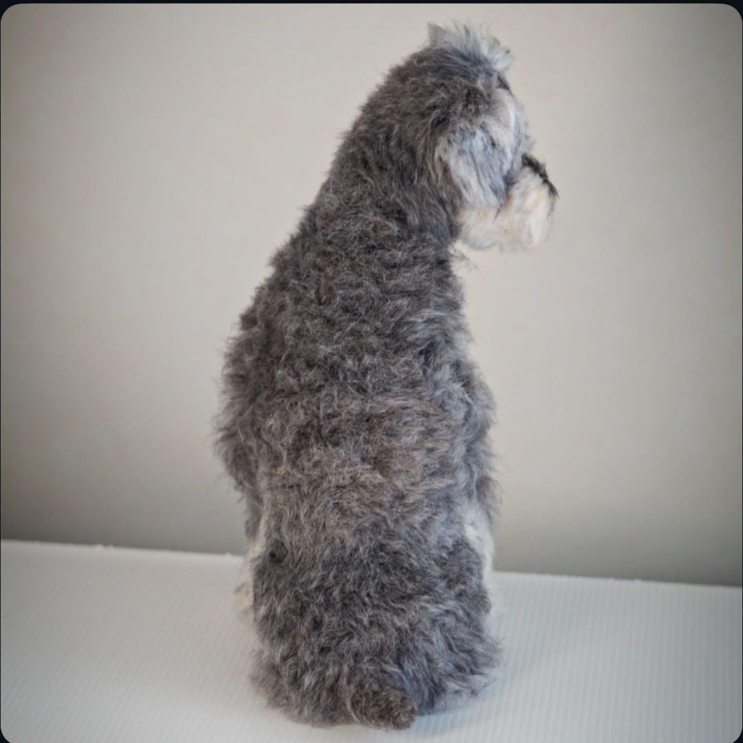 羊毛フェルト　シュナウザー　振り返りお座り　犬　トリミング前　一点物