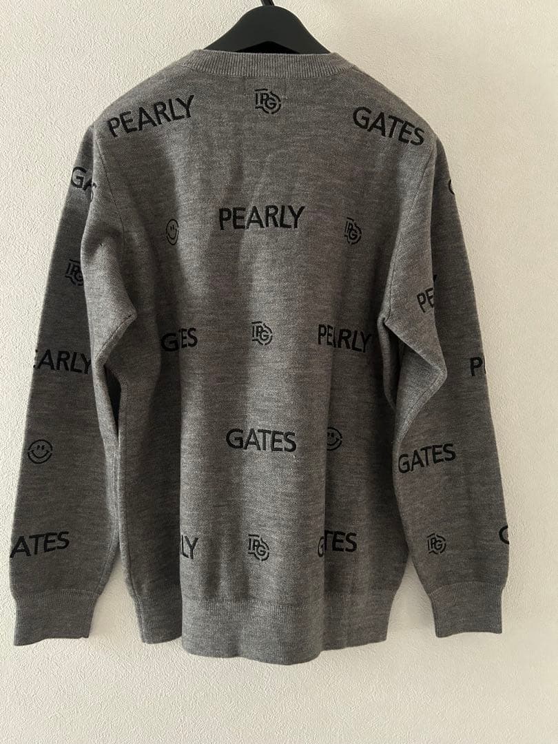 PEARLY GATES ロゴセーター グレー　パーリーゲイツ 5 メンズ