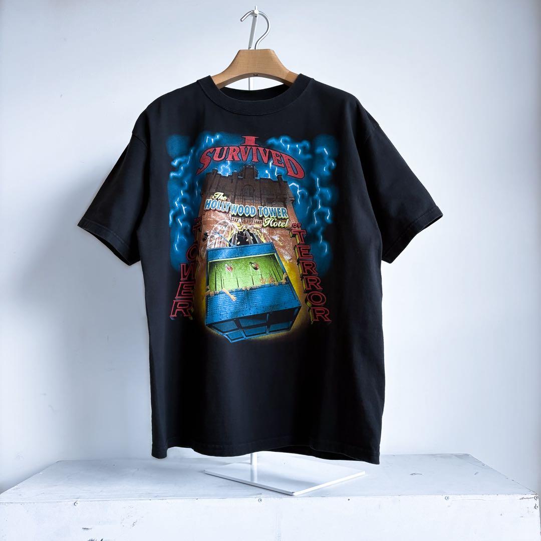 90s Disney タワーオブテラー ドロップT USパーク限定 USA製 L