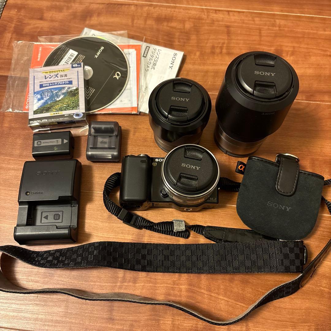 SONY NEX-5D ミラーレス一眼 超お得セット パンケーキ、ズーム、望遠