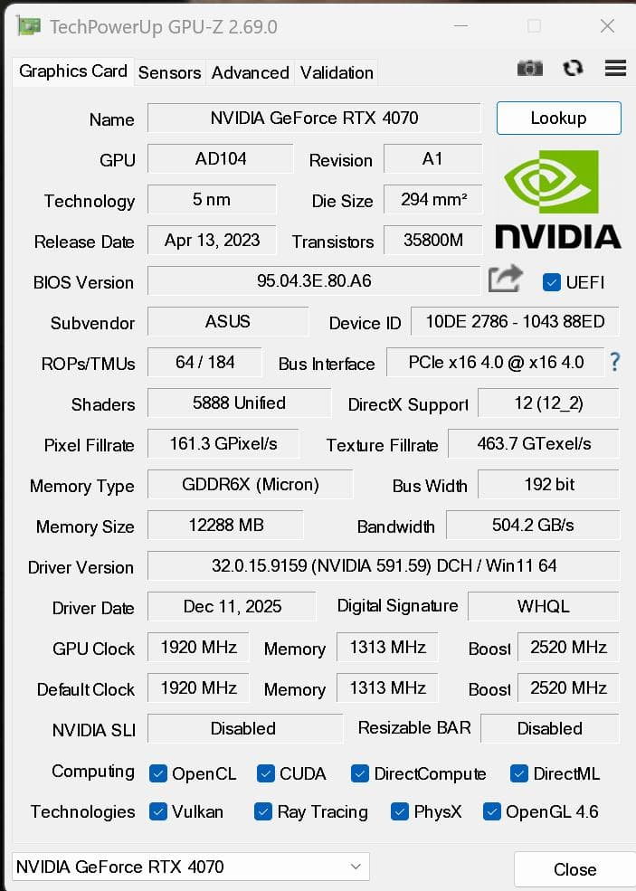 ASUS 4070 DUAL OC ホワイト グラフィックボード 12GB