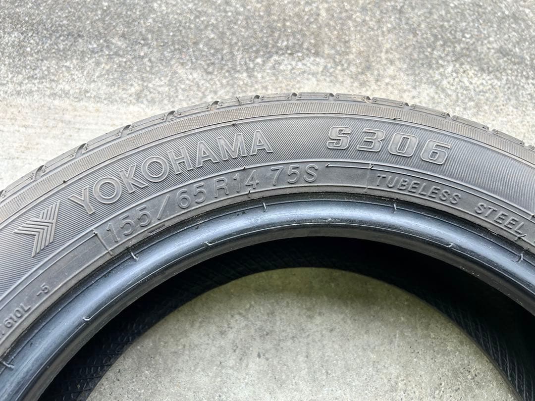 【走行少！バリ山】軽自動車用ヨコハマ155/65r14 ４本セット