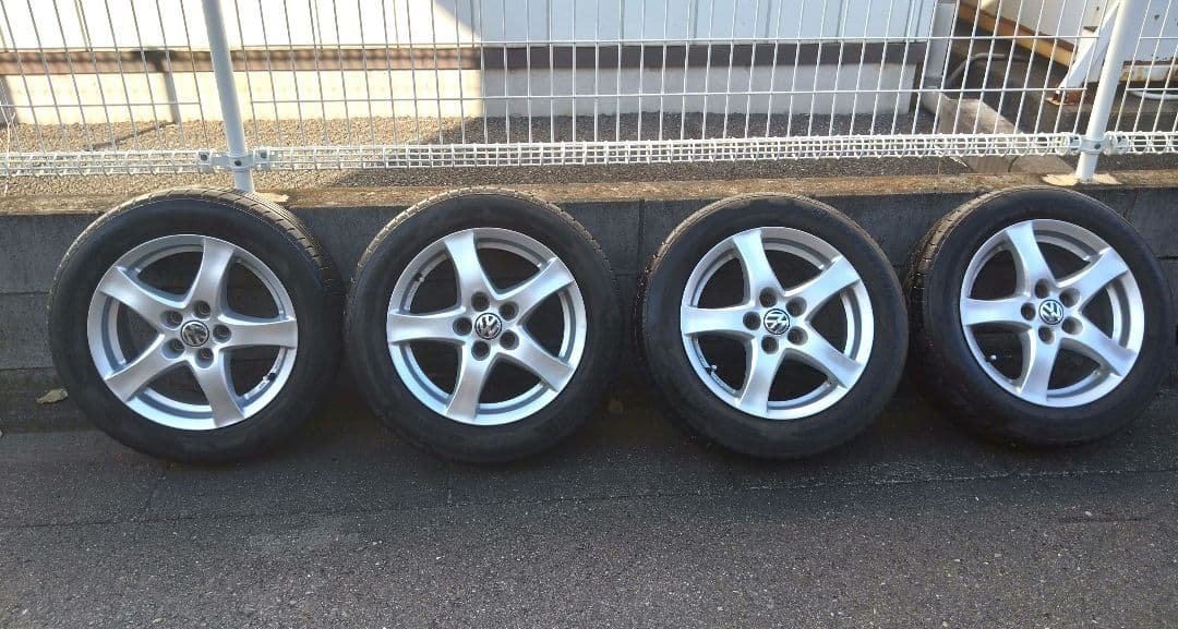 VW POLO 純正15インチ 4本 アルミホイール 5穴＆タイヤ セット