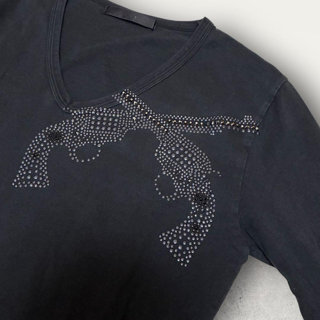 Y2K roar ロアー ロングTシャツ カットソー 二丁拳銃 スタッズ　黒
