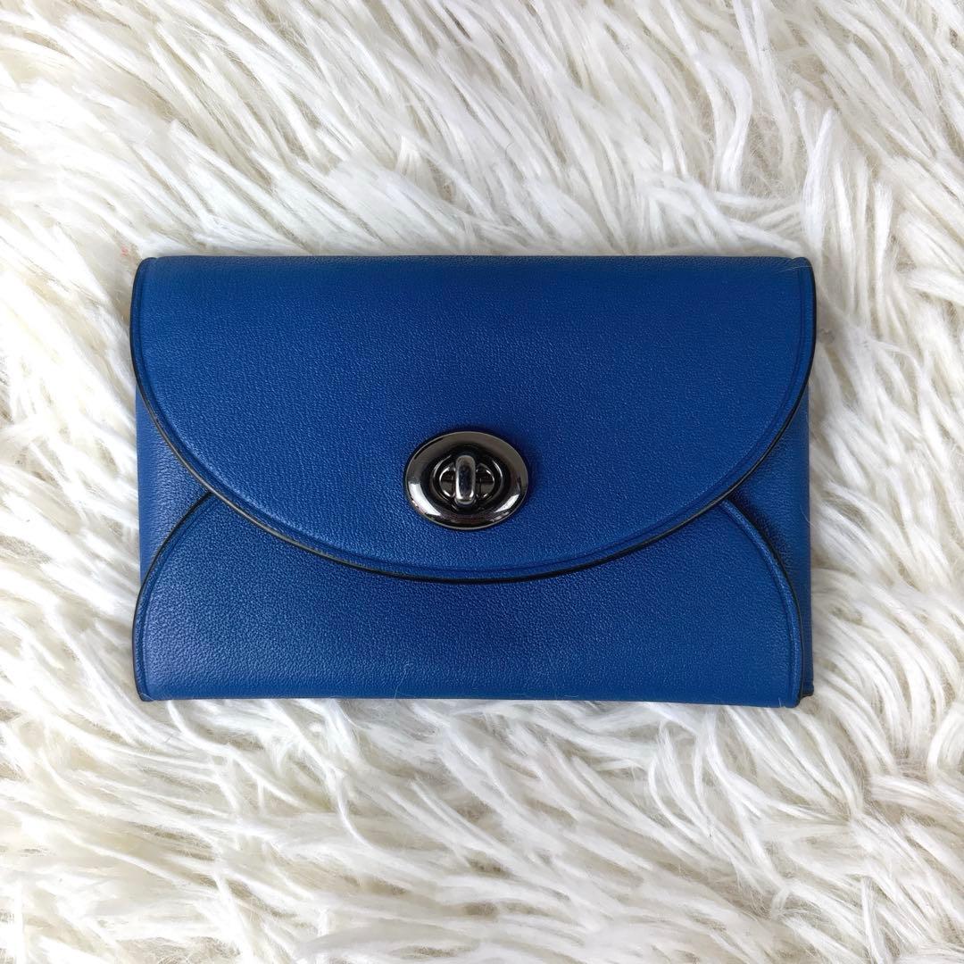 極美品✨COACH コーチ レキシー ステゴザウルス 名刺入れ カードケース 青