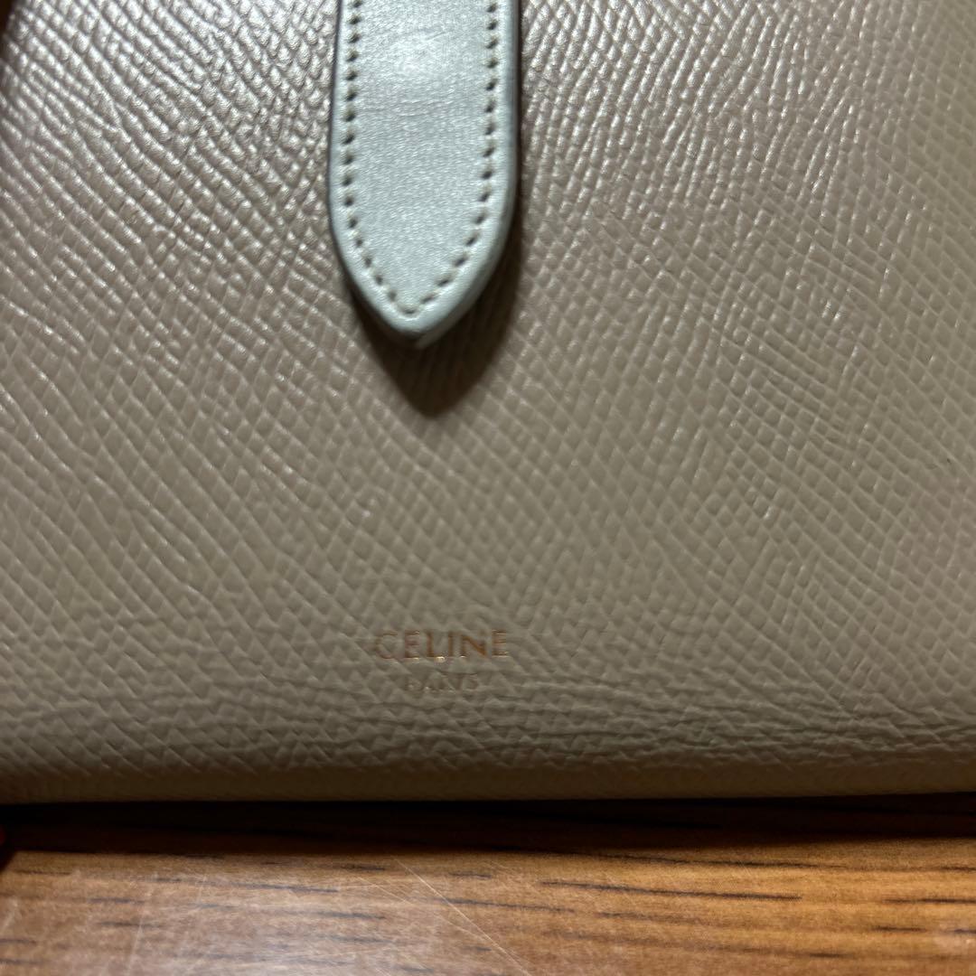 CELINE セリーヌ 二つ折り財布 グレー レザー