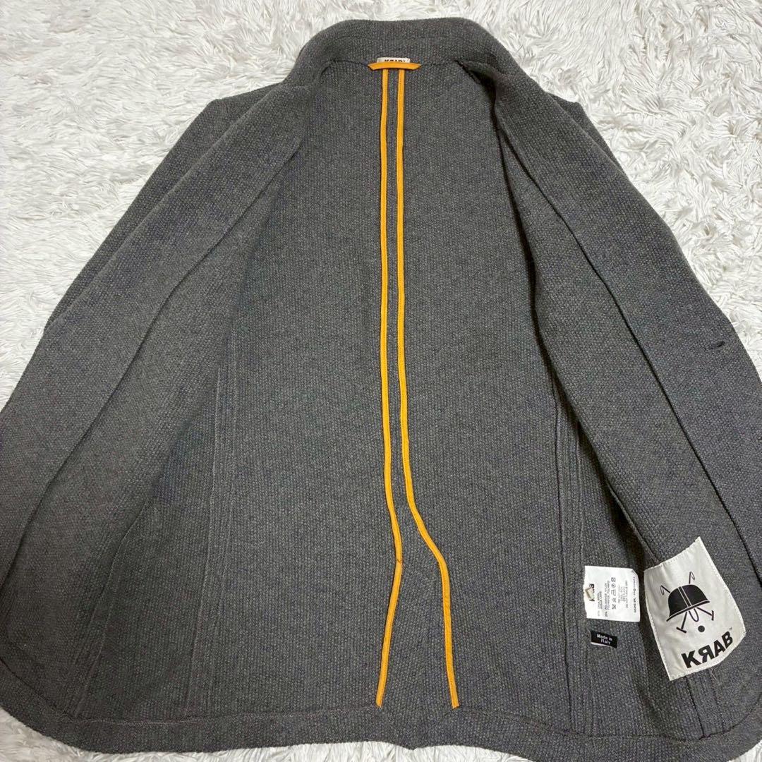 極美品　BARK テーラードジャケット ニット　アンコン　伸縮　グレー　伊製