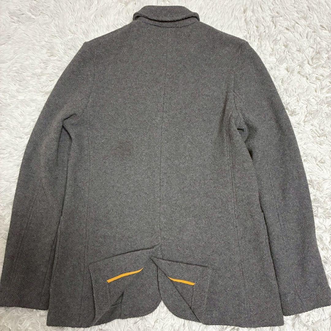 極美品　BARK テーラードジャケット ニット　アンコン　伸縮　グレー　伊製