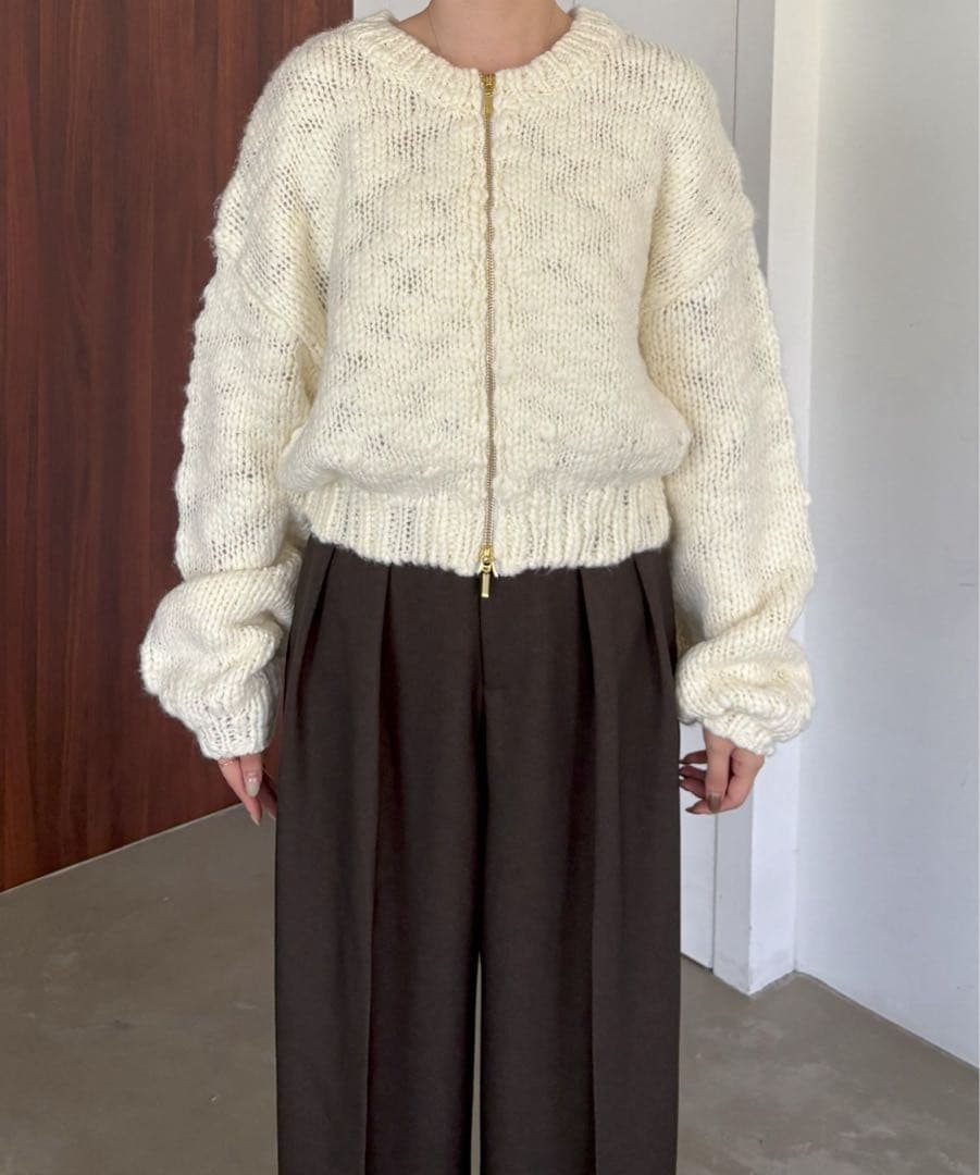 【新品タグ付き】LE'MAGE×gemeilコラボ　スラブジップカーディガン