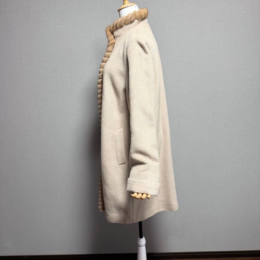 美品✨REGENCE ミンクファー付ニットコート 日本製 38