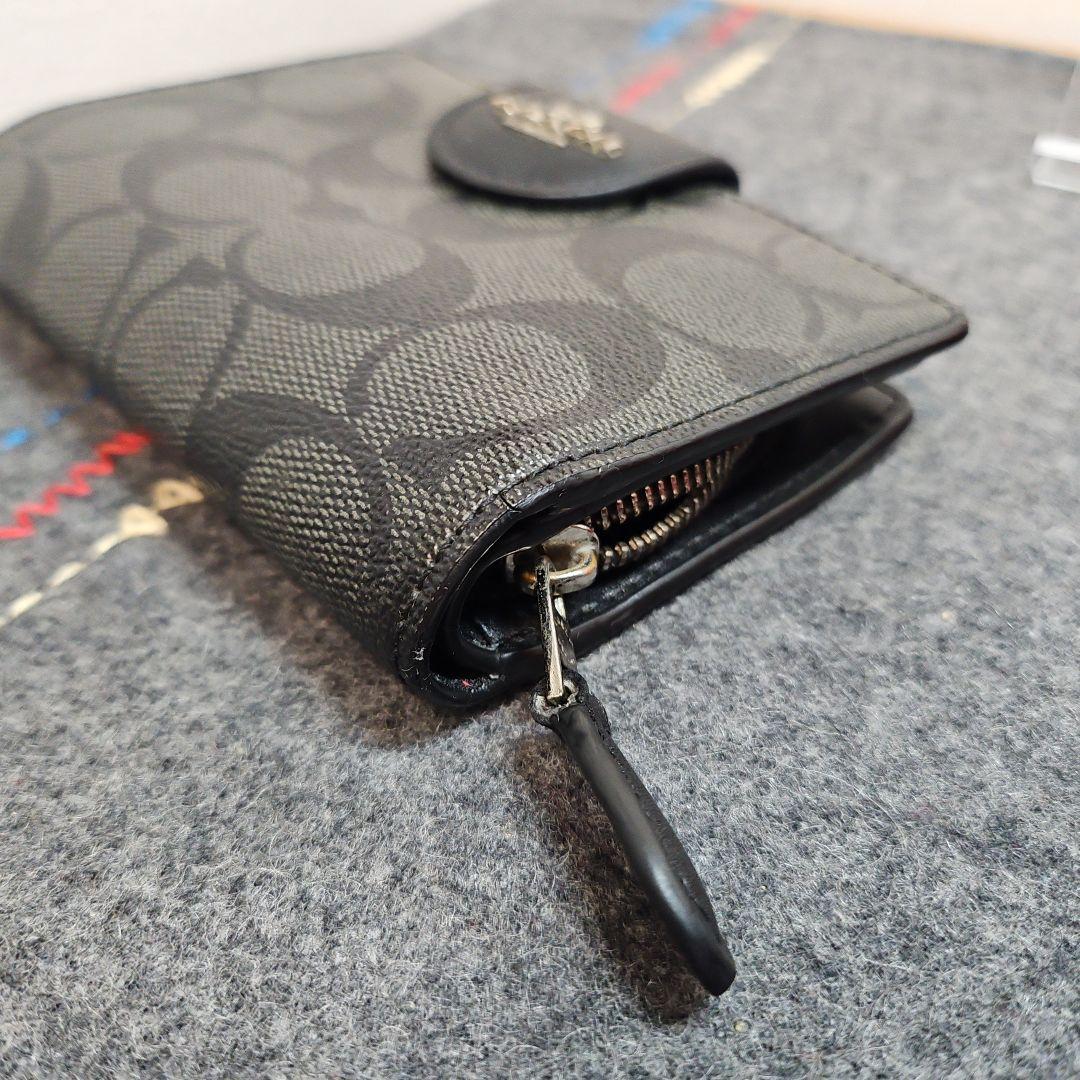 COACH コーチ シグネチャー ジップウォレット 2つ折り財布 ブラック
