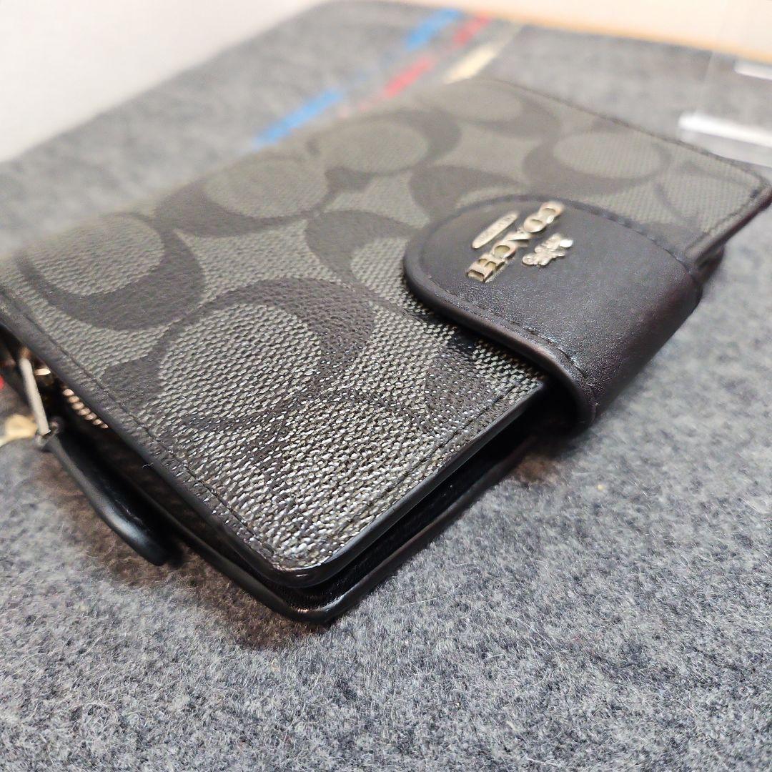 COACH コーチ シグネチャー ジップウォレット 2つ折り財布 ブラック