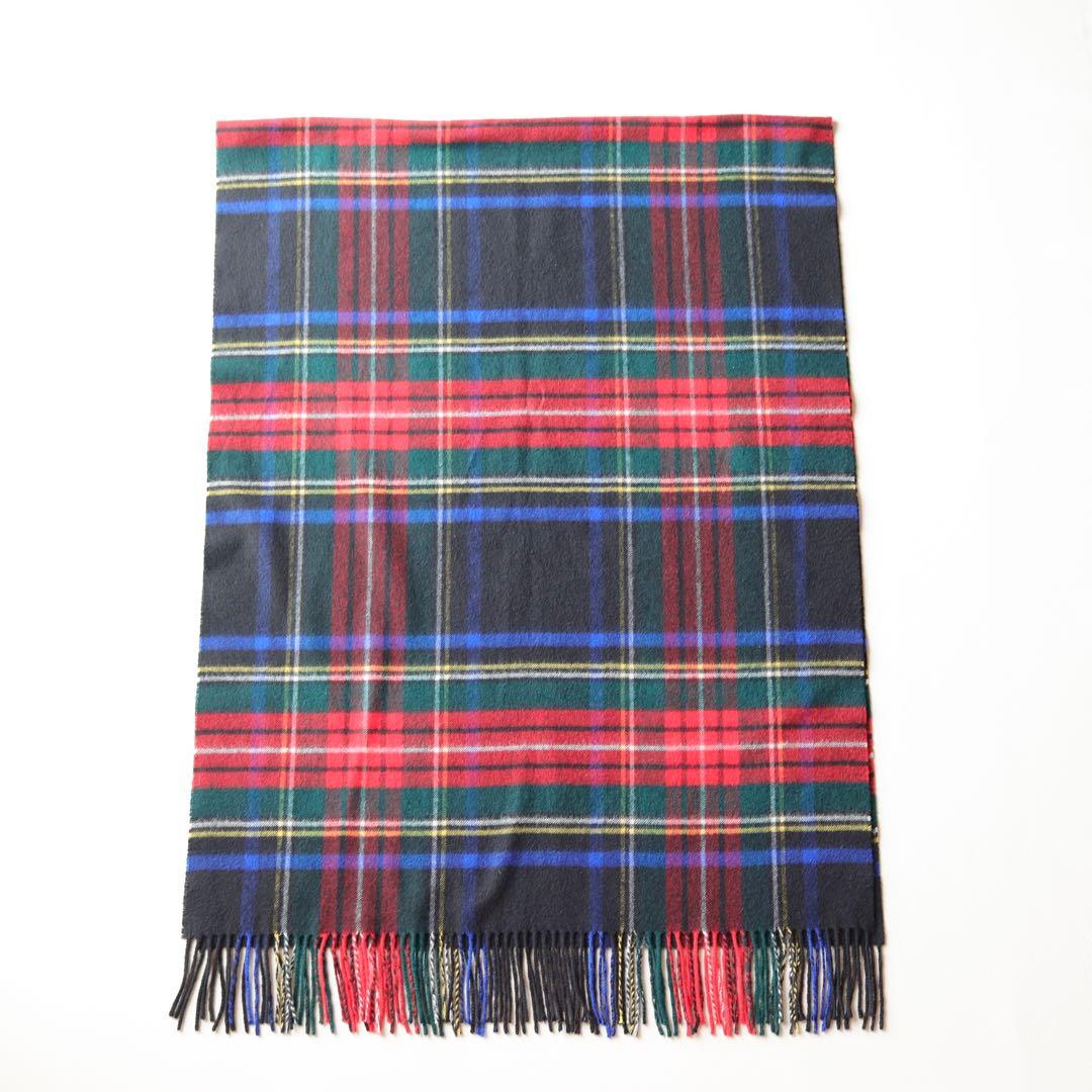 5385【極美品】ジョンストンズ　大判ストール カシミヤ100％　チェック