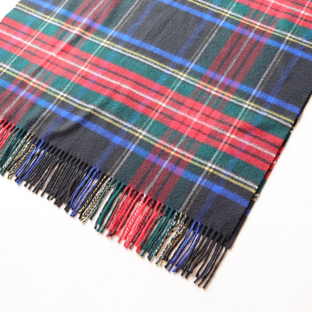 5385【極美品】ジョンストンズ　大判ストール カシミヤ100％　チェック