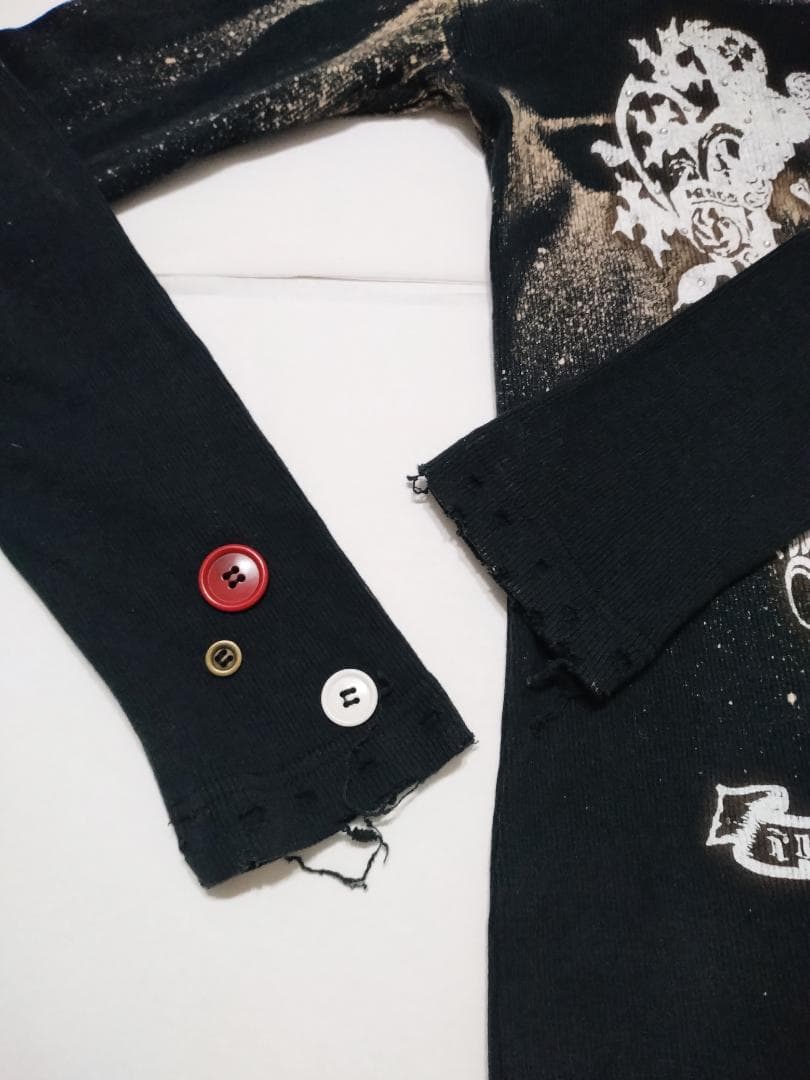 【数量限定生産品】BURDEN×伊利篤 ダメージ加工 リブ ロンT Sサイズ