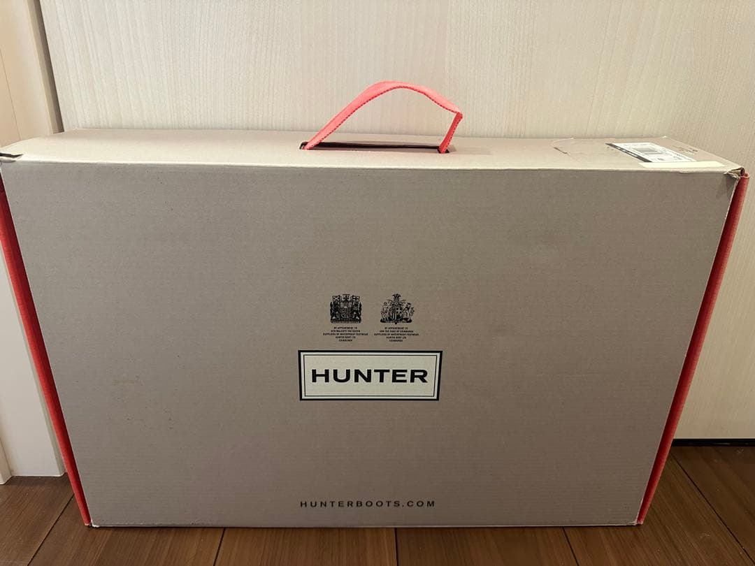 箱付き HUNTER 長靴 レッド 赤　バックル付き 22.5cm〜23cm