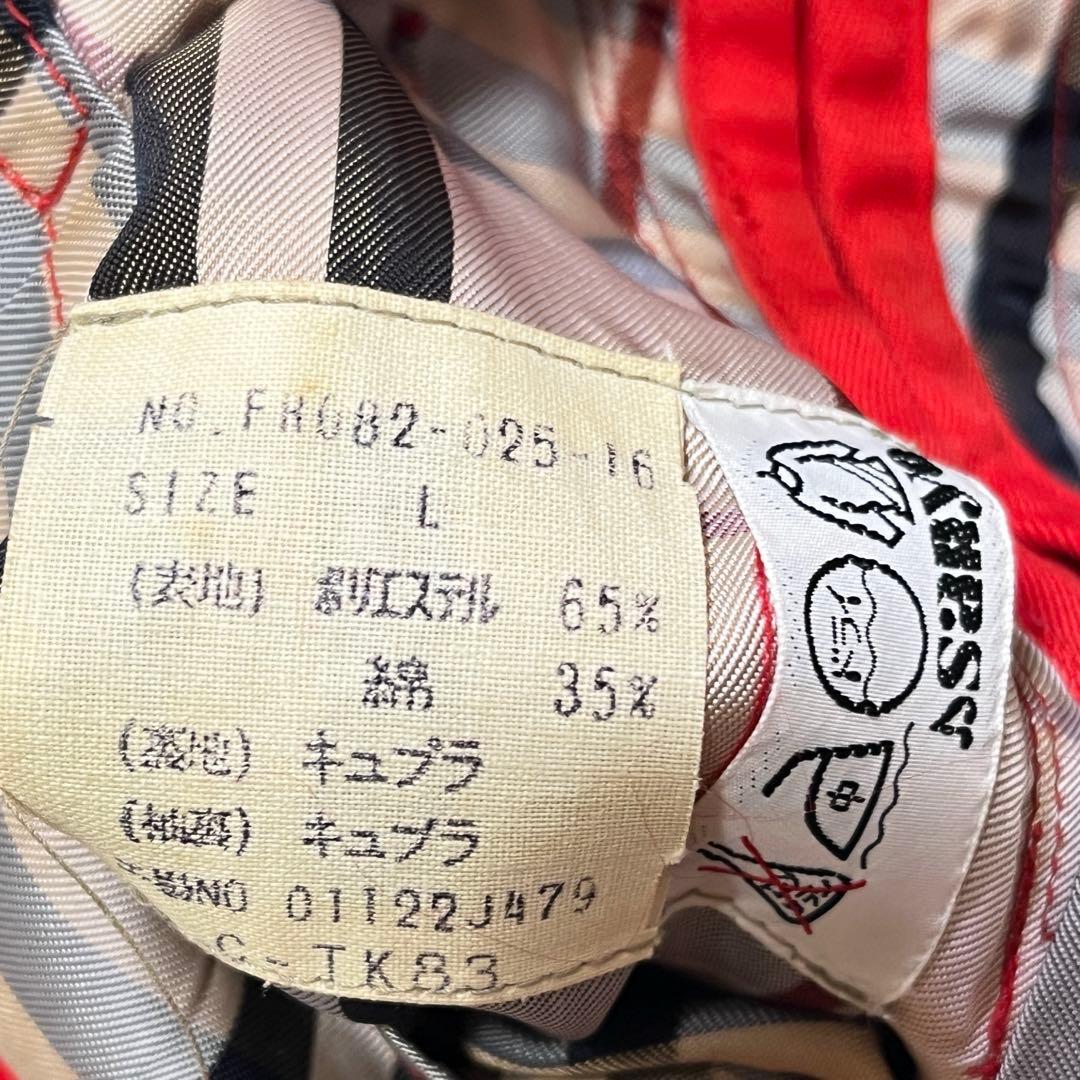 BURBERRY レッド トレンチコート　ノバチェック裏地　ベルト無し