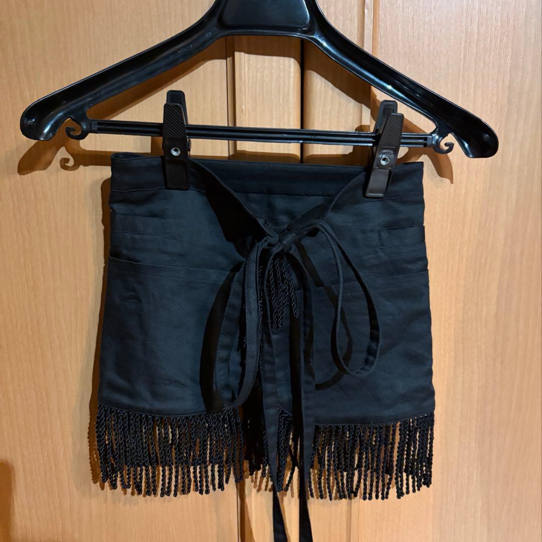美品　Sara mallika コットンリネンツイルラップスカート