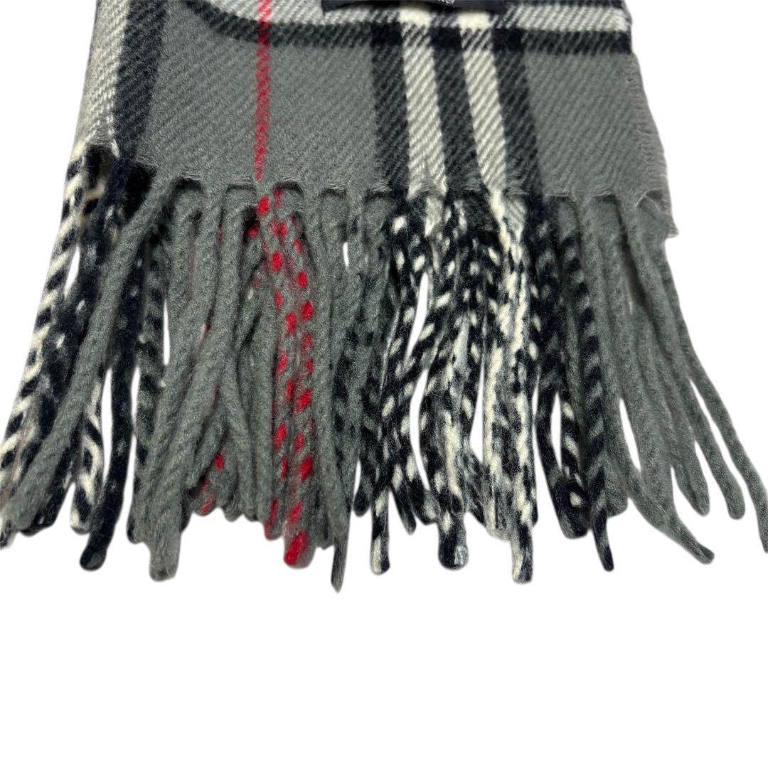BURBERRY マフラー カシミヤ ノバチェック柄 グレー イングランド製