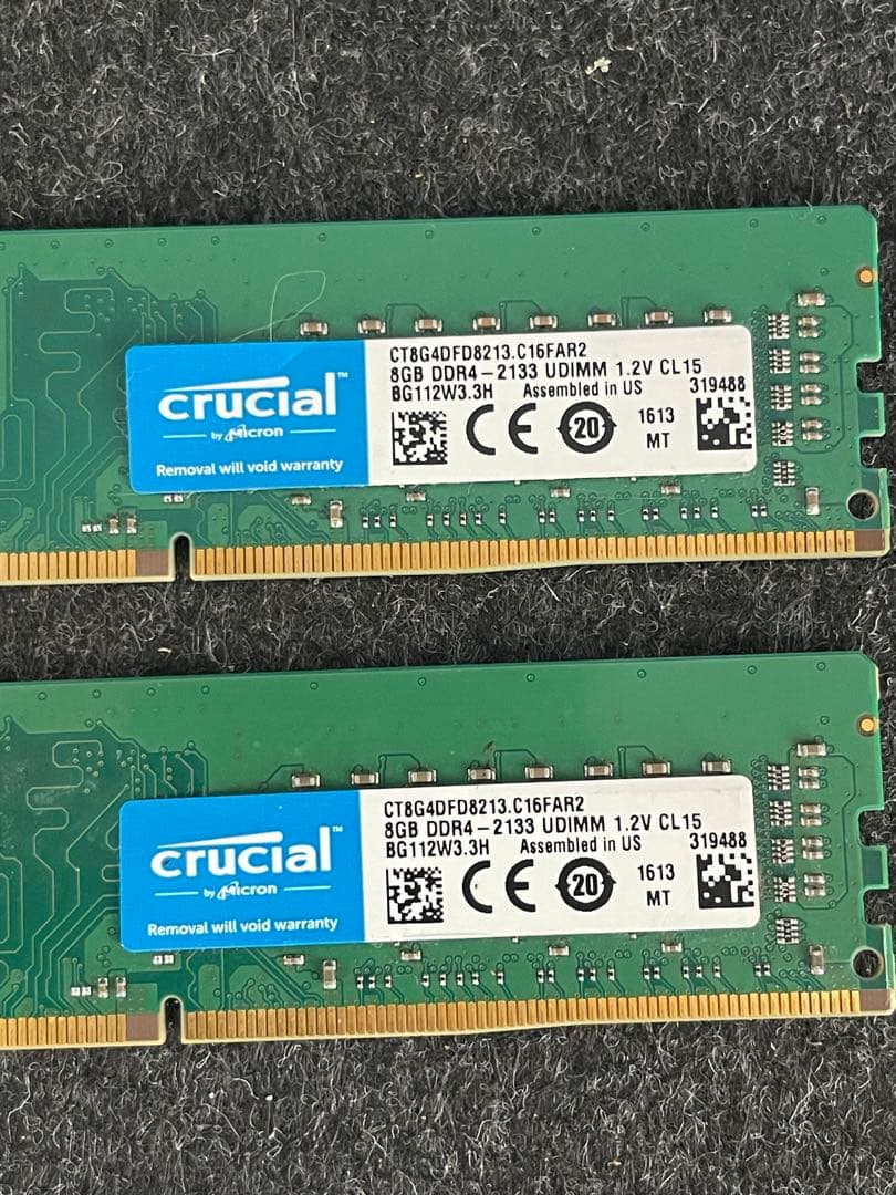 2x Crucial 8GB DDR4-2133 メモリモジュール