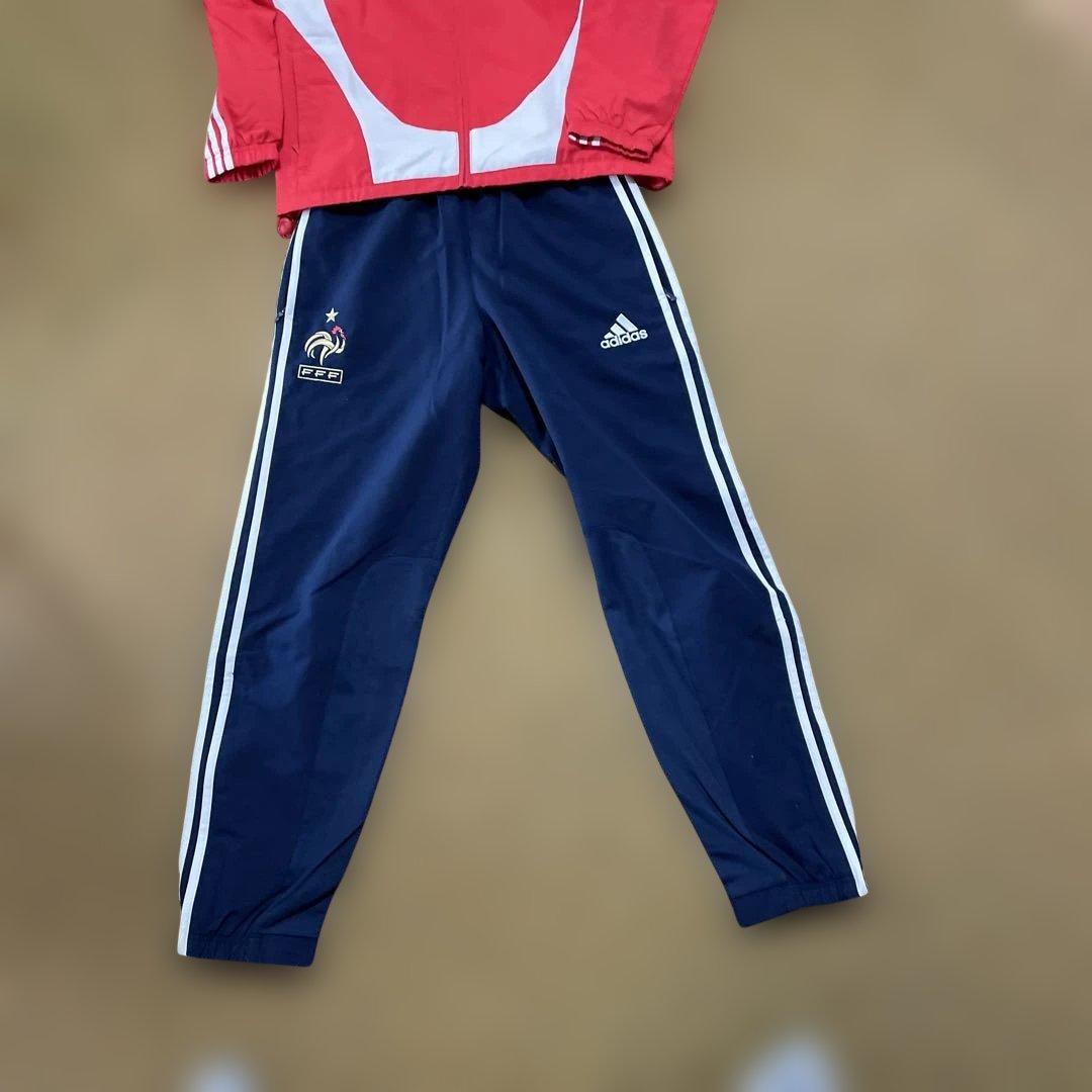 adidas フランス代表ジャージ上下セット 赤/紺 Mサイズ