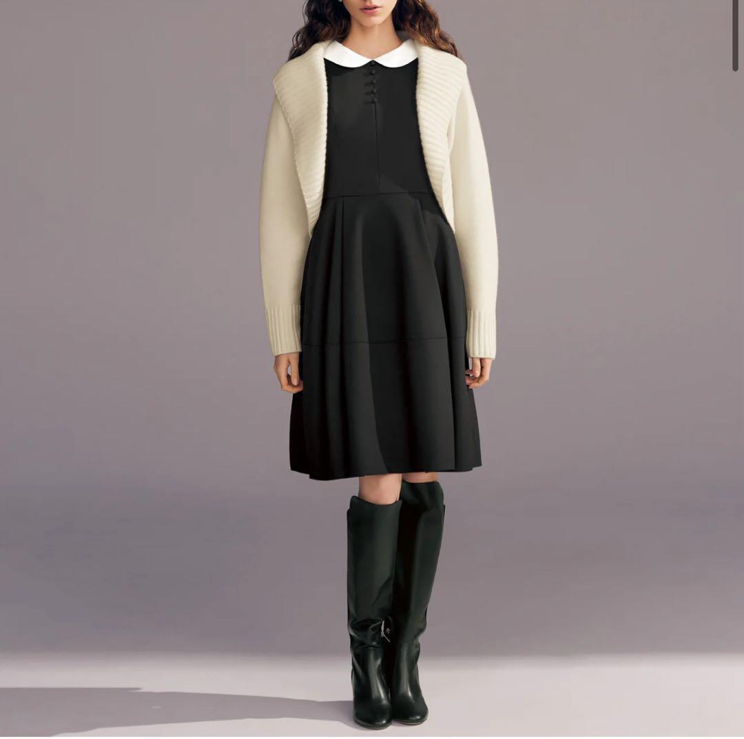 FOXEY 45466 DRESS \"VELVETEEN BARON\"42 黒