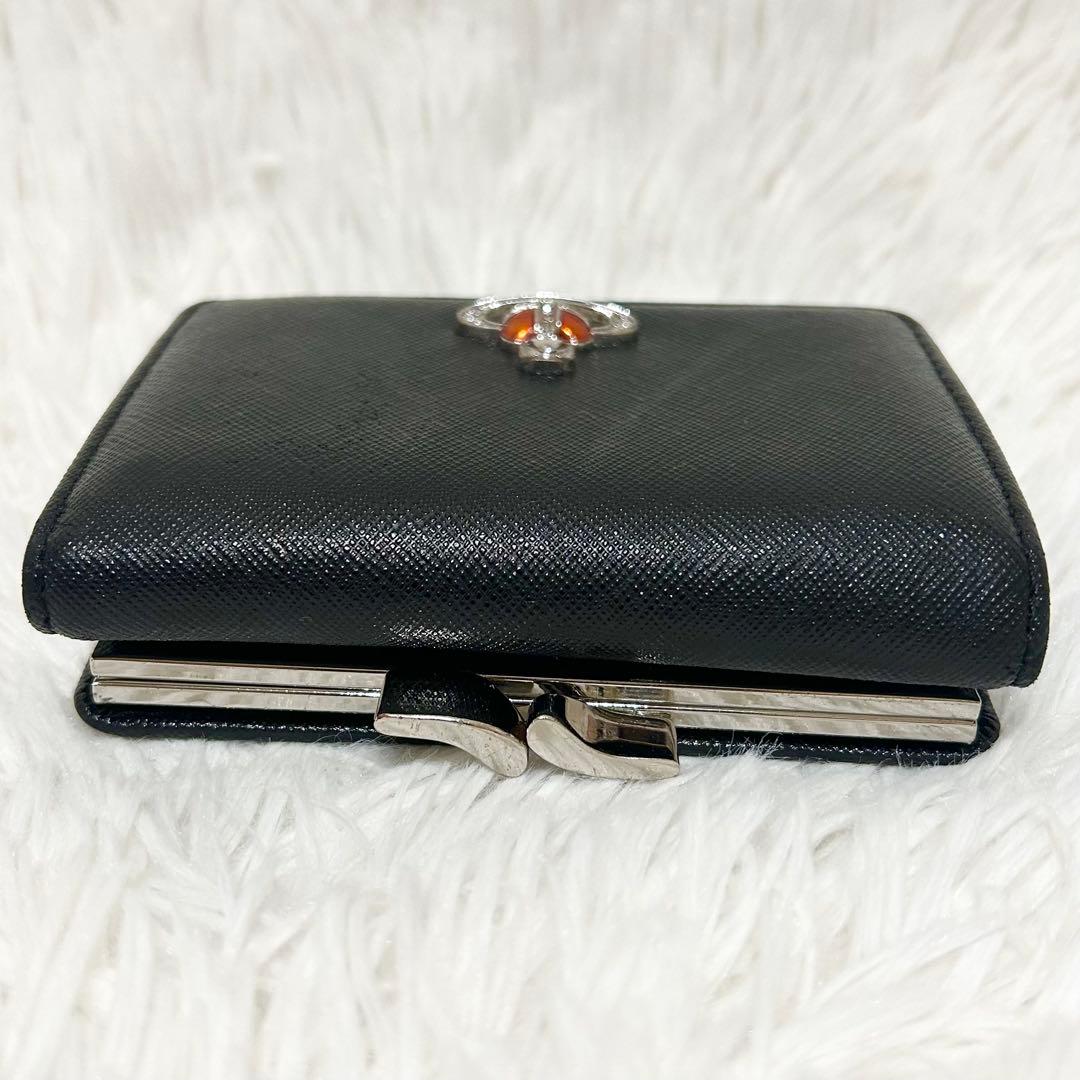 美品✨ヴィヴィアンウエストウッド ディアマンテ 三つ折り財布 がま口 レザー