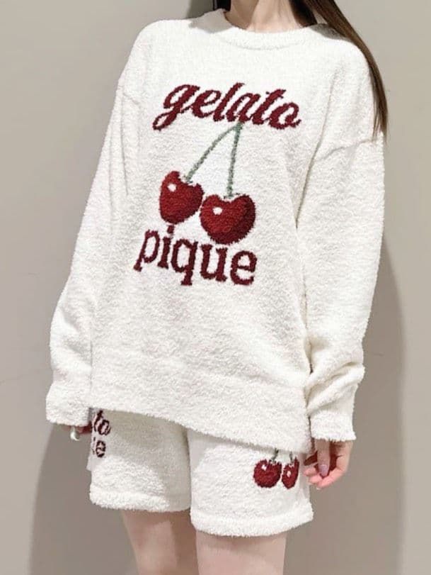 ジェラピケ 完売品✨べビモコチェリージャガードプルオーバー&ショートパンツセット