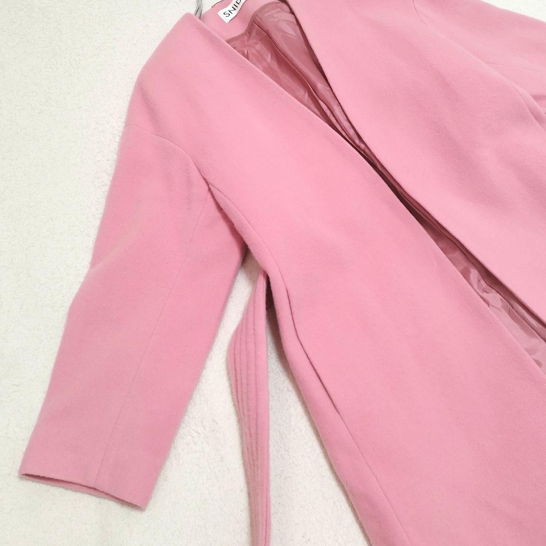 A*7様 SNIDEL　カシミヤ混コート　ベルト付　size:０　ピンク　日本製