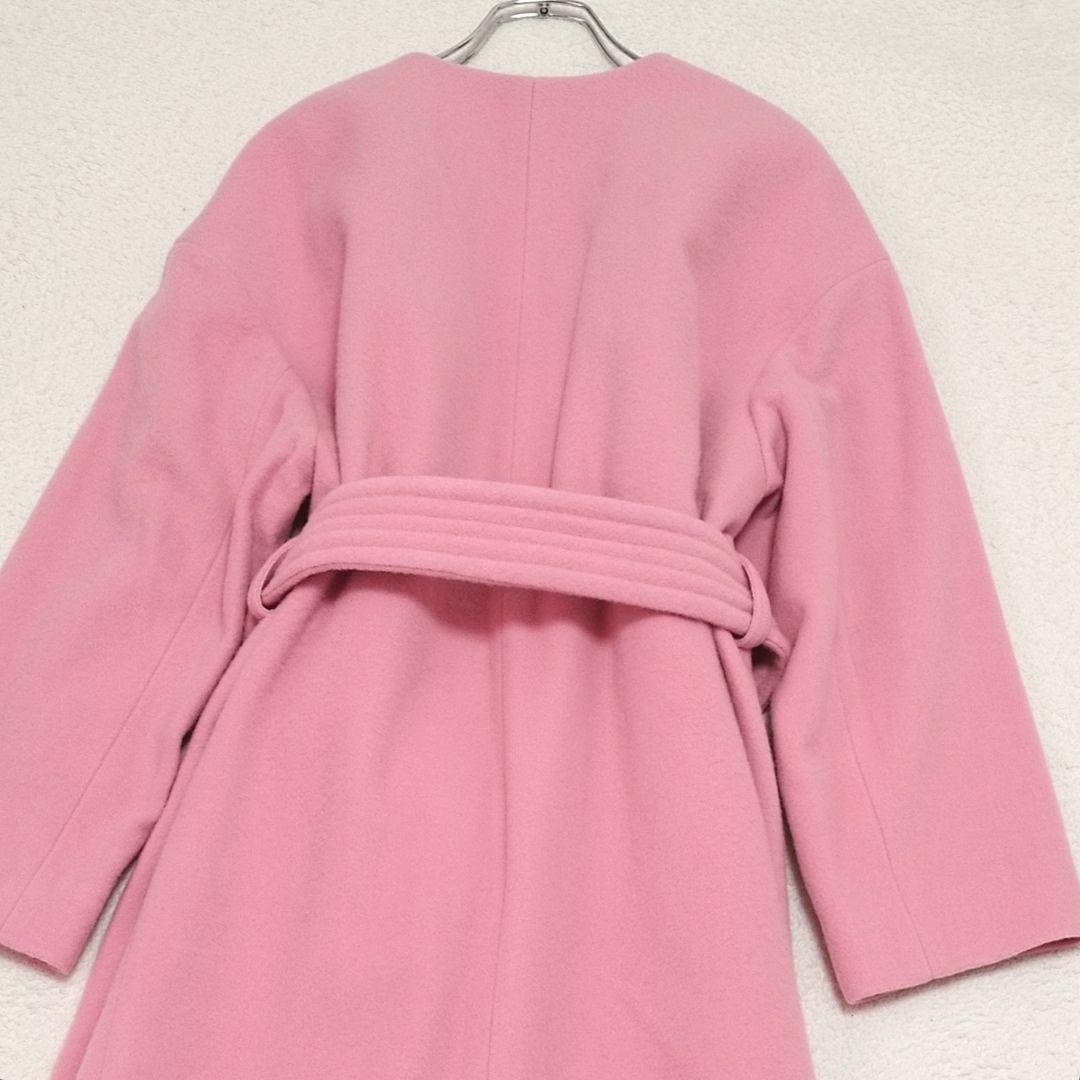 A*7様 SNIDEL　カシミヤ混コート　ベルト付　size:０　ピンク　日本製