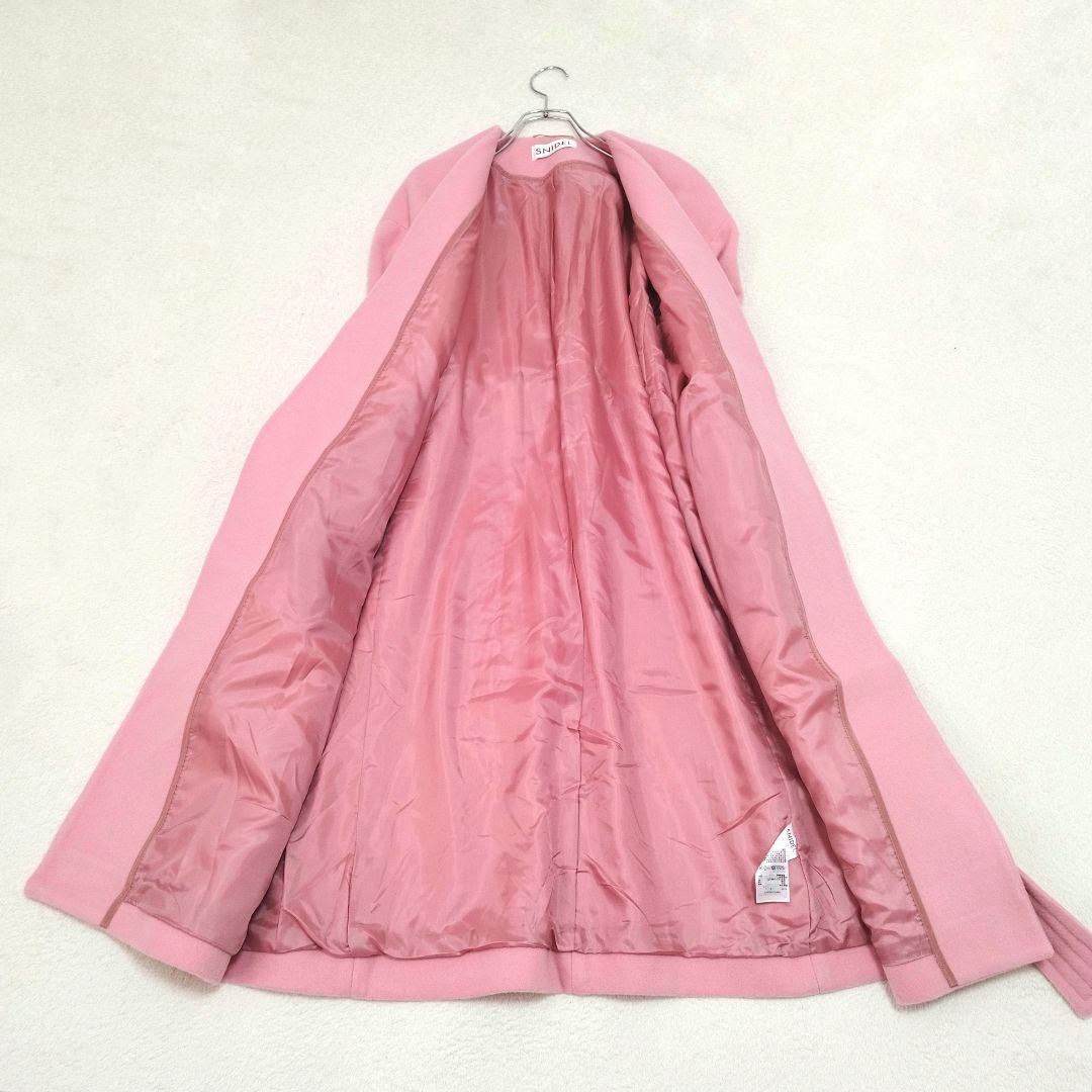A*7様 SNIDEL　カシミヤ混コート　ベルト付　size:０　ピンク　日本製