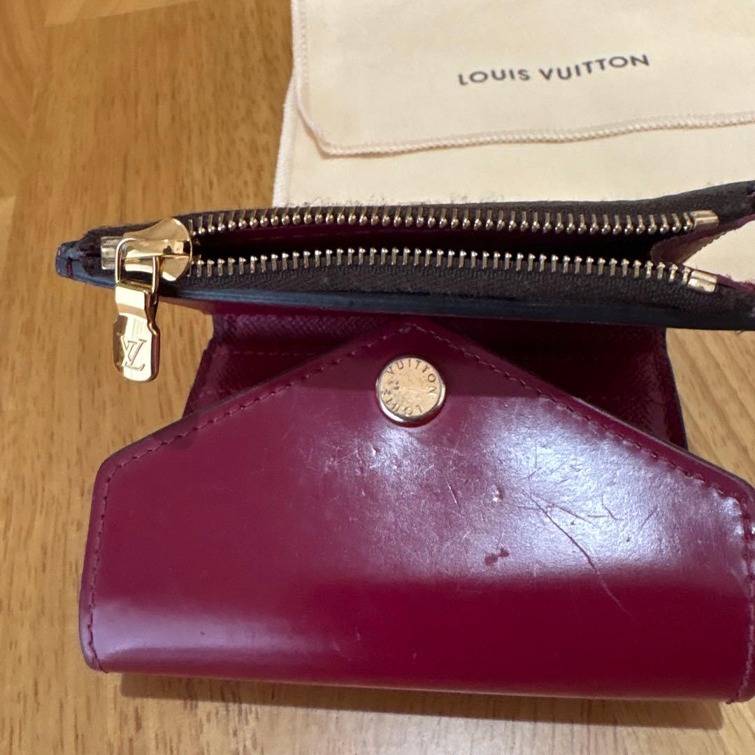 Louis Vuitton 三つ折り財布 ダークブラウン/ワインレッド