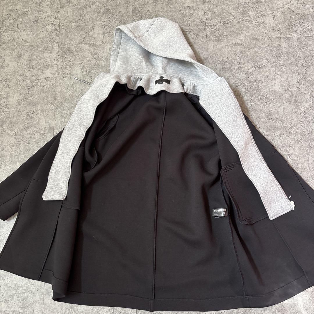 極美品　【ZARA】取り外し可能なフード付き コンビコート　L ブラック　黒