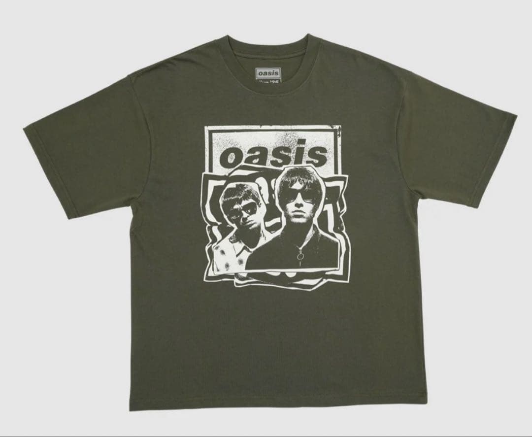 Oasis Tシャツ Paper Cut Out Photo オリーブ　Lサイズ