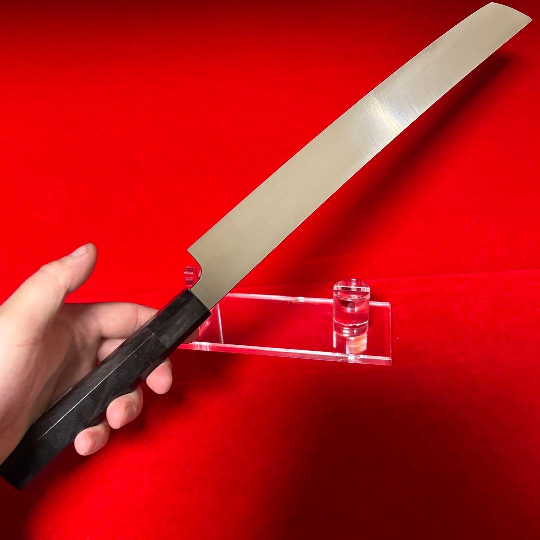 包丁　先丸型　尺　刺身包丁　鏡面仕上げ　切味抜群　箱付　未使用品