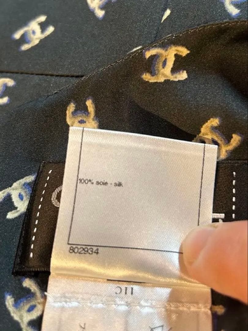 CHANELシャネル シルクワンピース　CCマーク 36
