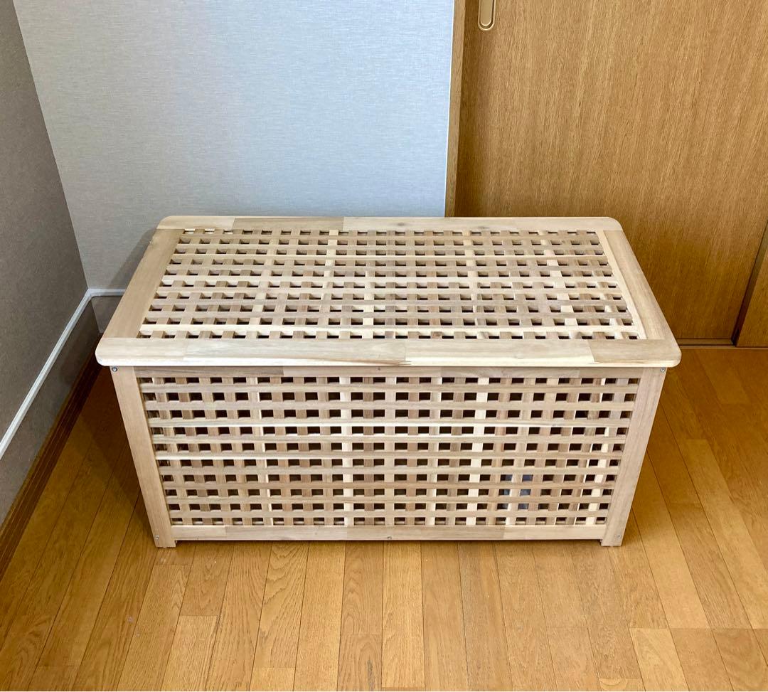 IKEA イケア◆HOL ホール◆ナチュラルウッド◆木製収納ボックス テーブル