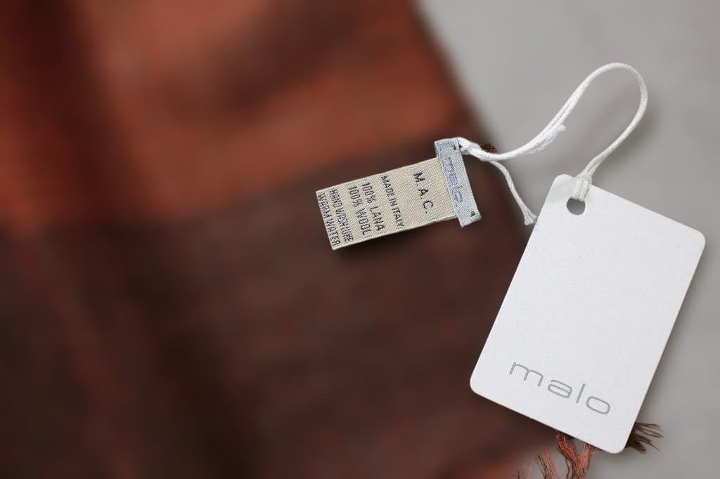 malo★新品マーロ テラコッタ色チェック柄ウールガーゼ大判ストール216×77