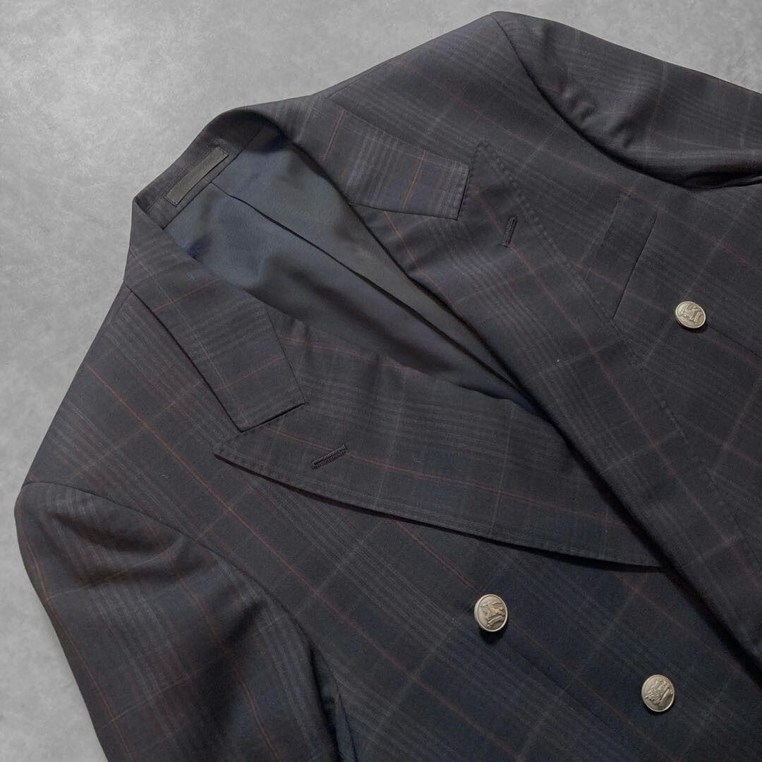 Nanana様 Burberry モヘヤ混 チェック ダブル ジャケット L