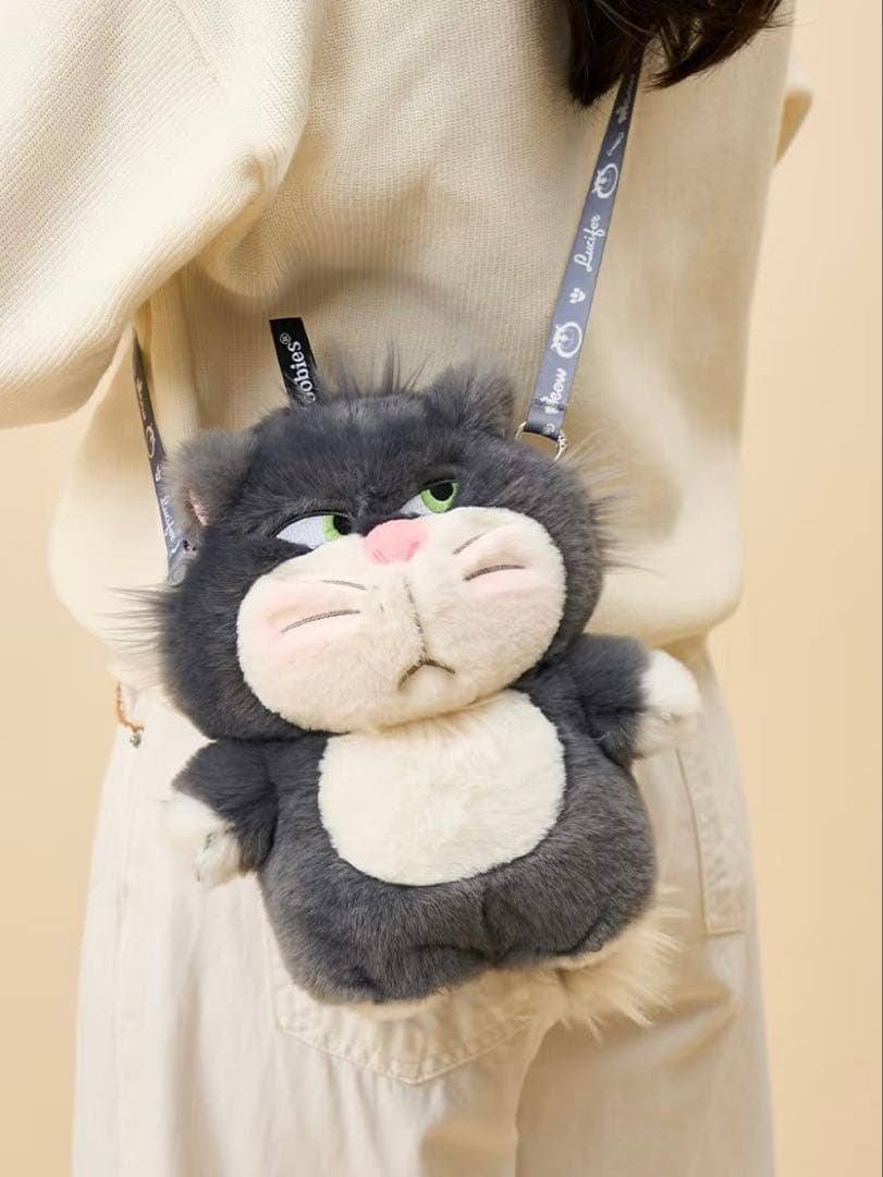 海外限定 ディズニー ルシファー 湯たんぽ付き ぬいぐるみ バッグ　3way