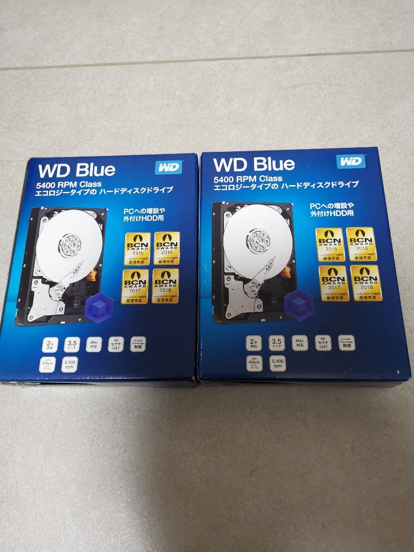 （値下げしました）WD Blue 4TB 内蔵HDD 2個セット　新品未使用